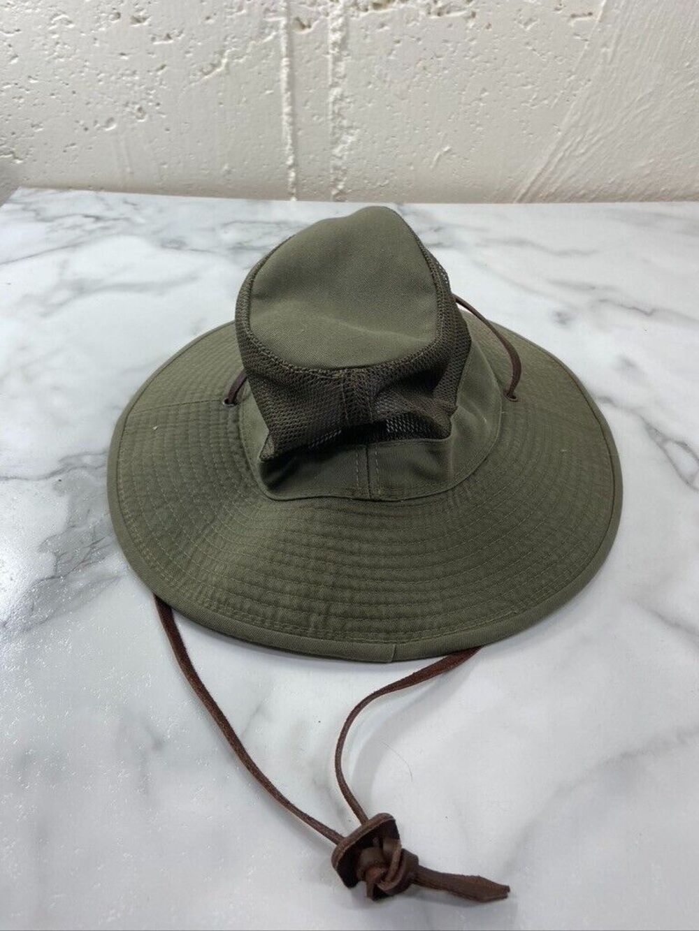 DORFMAN PACIFIC HEADWEAR GREEN MESH COTTON BRIM HAT MED